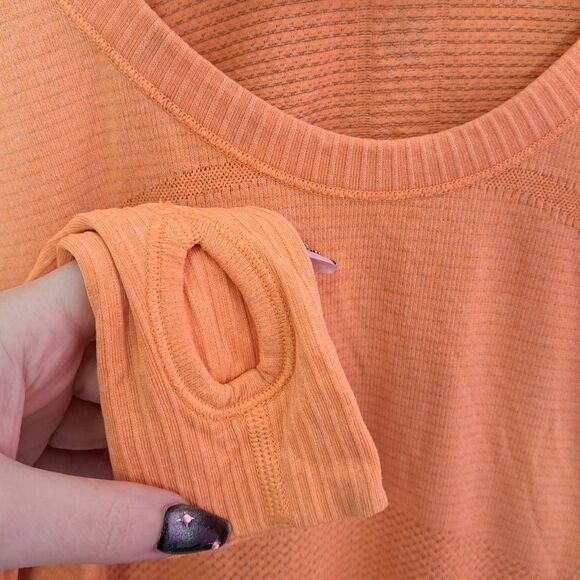 Lululemon Run: Swiftly Tech Women's Long Sleeve Scoop Pizzaz Orange size 10 - Picture 6 of 6